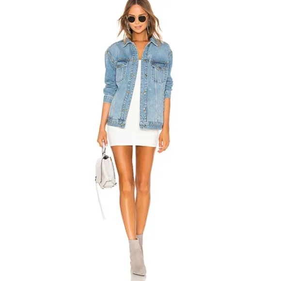 NEW Free People‎ Studded Denim Trucker Jacket - Picture 3 of 11